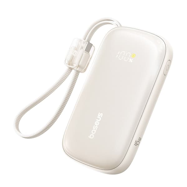 Baseus Powerbank 10000mAh 45W med USB-C til Lightning Kabel - Titanium