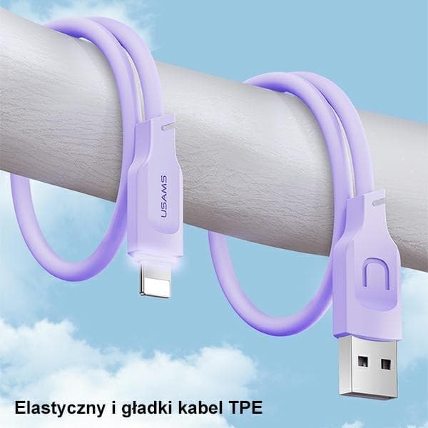 USAMS Lithe Series Lightning Kabel 2,4A 1,2 m SJ565USB04 - Grön