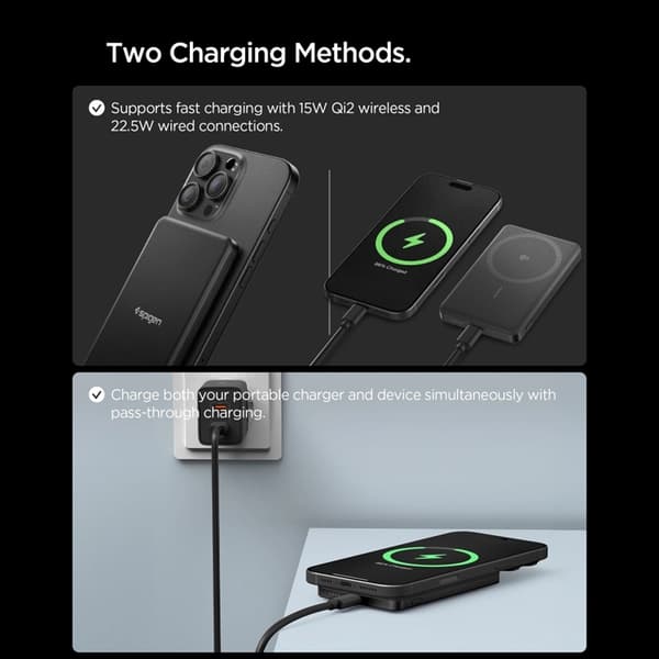 Spigen Magsafe Powerbank 5000mah Essential 22.5W - Sort
