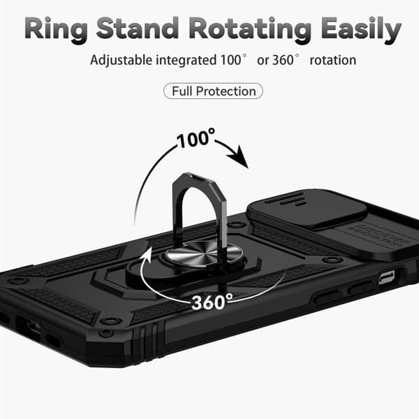 iPhone 14 Taske Ringholder Kickstand - Sort