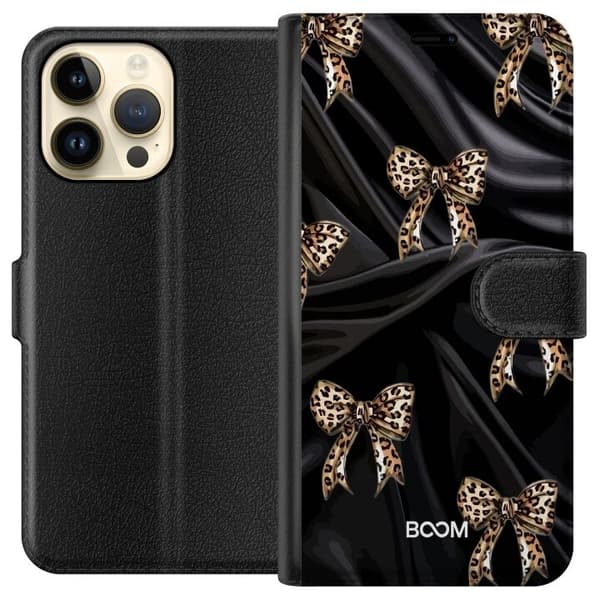 Plånboksfodral till Apple iPhone 14 Pro Max med Leopard Bow