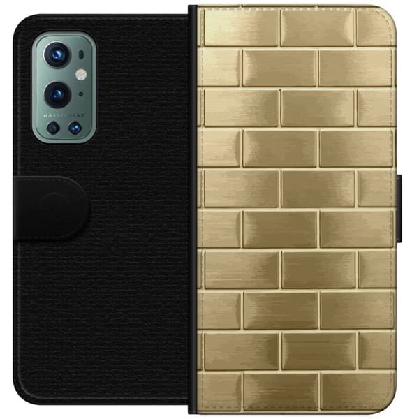 Plånboksfodral till OnePlus 9 Pro med Gyllene Murstenar
