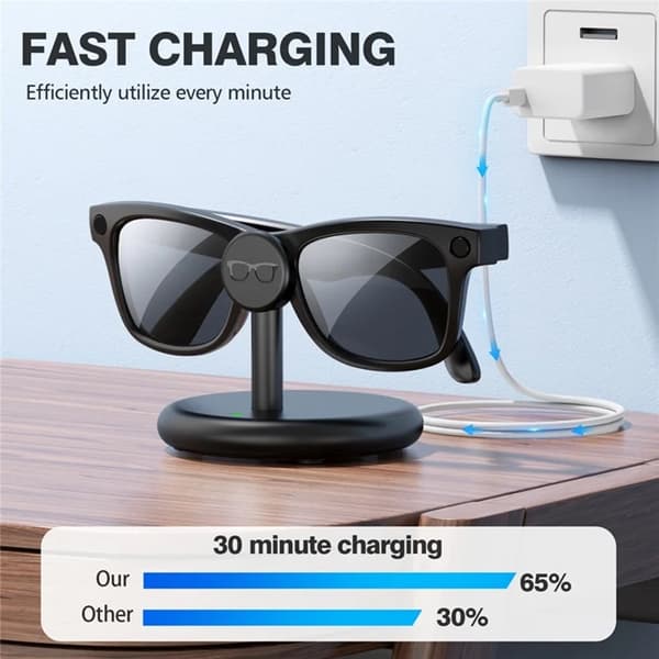 Opladningsstativ AR Smart Briller Til Ray-Ban Meta - Sort