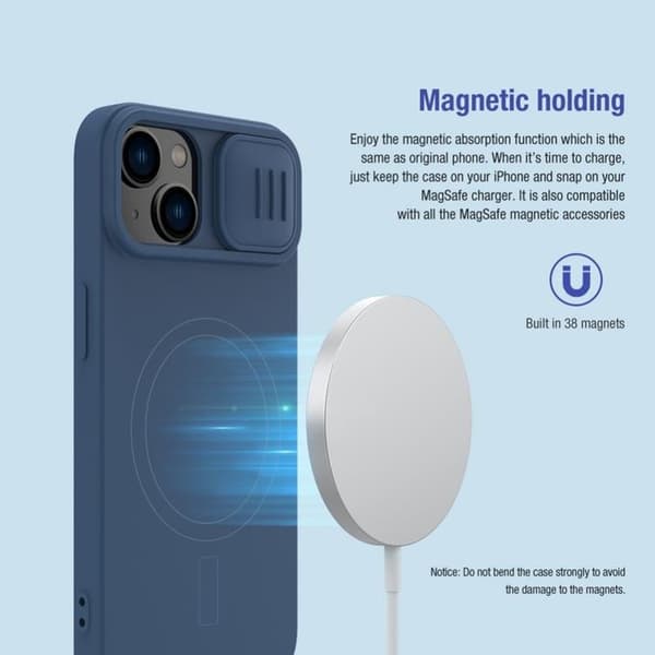 Nillkin iPhone 14 Plus Etui Magsafe Magnetisk - Blå