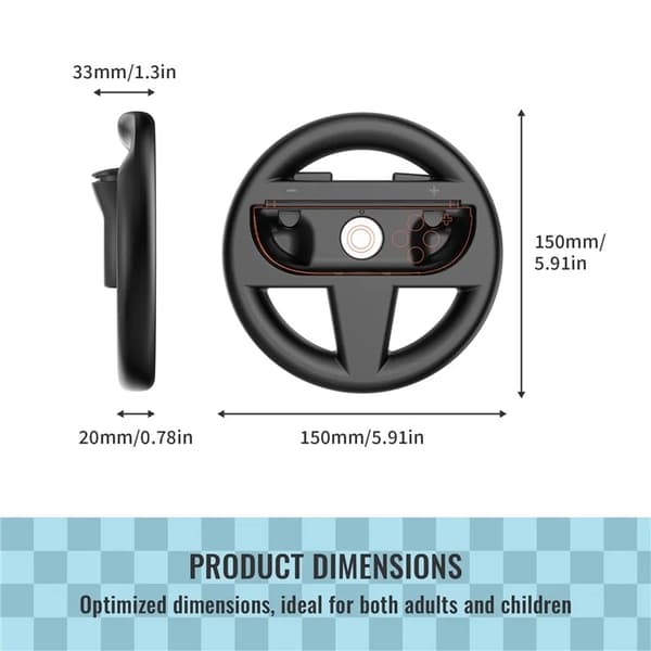 Racingratt för Nintendo Switch 2 Joy-Con-kontroll (2-pack) - Svart
