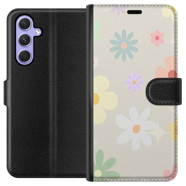 Plånboksfodral till Samsung Galaxy A54 med fejdande blommor