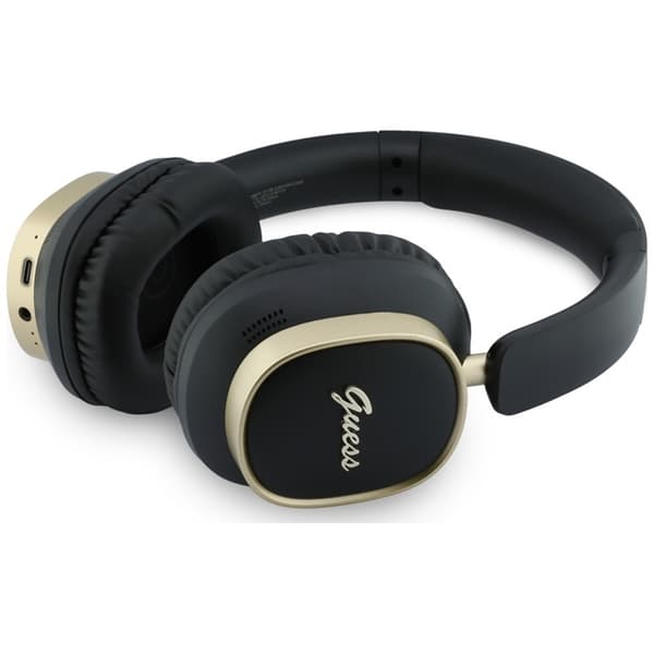 Guess On-Ear Hörlurar Bluetooth ENC Rectangle Metal Script - Svart