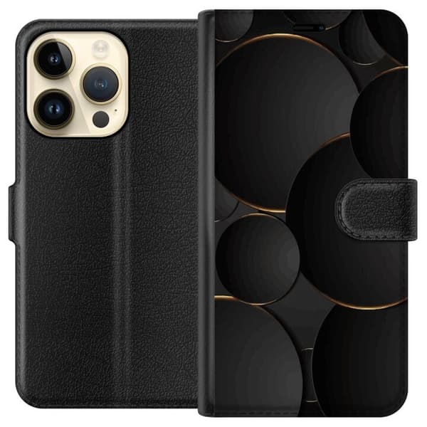 Lompakkokotelo Apple iPhone 14 Prolle ylellisillä ympyröillä