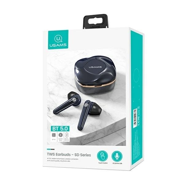 USAMS SD-serie Bluetooth-øretelefoner 5.0 TWS - Blå