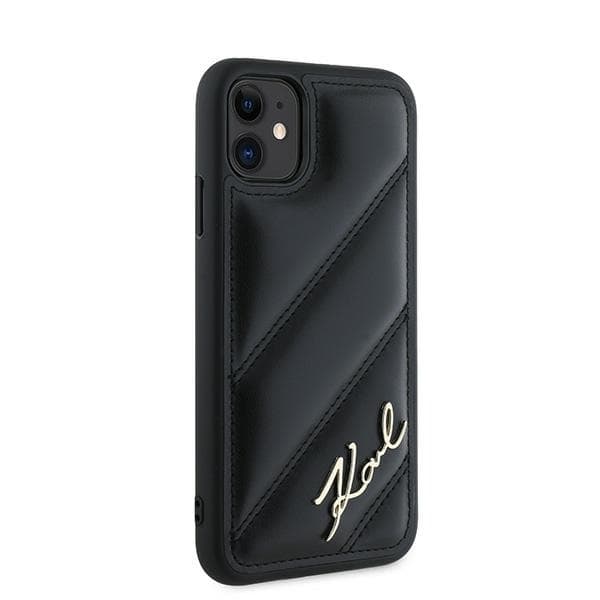 Karl Lagerfeld iPhone 11/XR Skal MagSafe  Quilted Script Svart