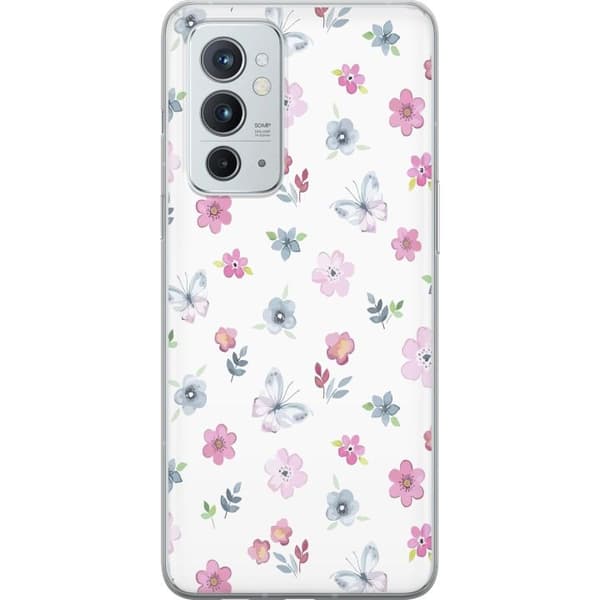 Taske til OnePlus 9RT 5G med blomster og sommerfugle