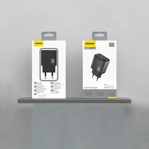 Dudao Hurtigoplader 30W A27P PD GaN USB-C - Sort