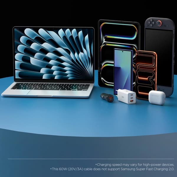 Spigen USB-C til USB-C Kabel EB6010CC Essential 1m 60W - Rosa