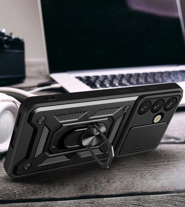 Mobilcover til Galaxy S26 Hybrid Armor Camshield - Sort