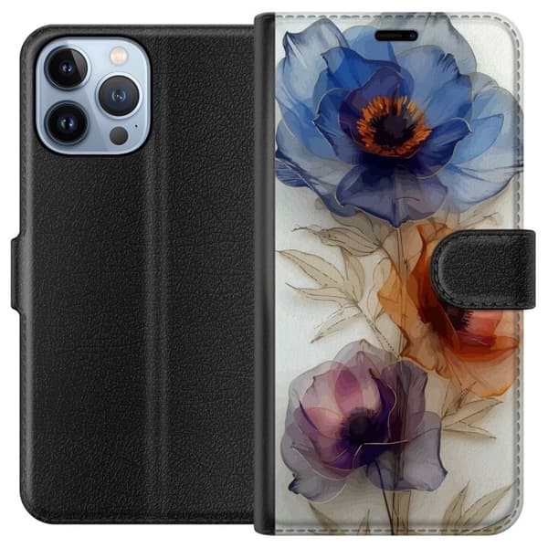 Apple iPhone 13 Pro Max tegnebog med silkeblomster