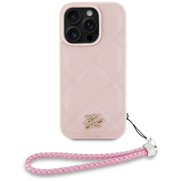 Karl Lagerfeld Mobilskal till iPhone 16 Pro MagSafe Quilted Initial Strap