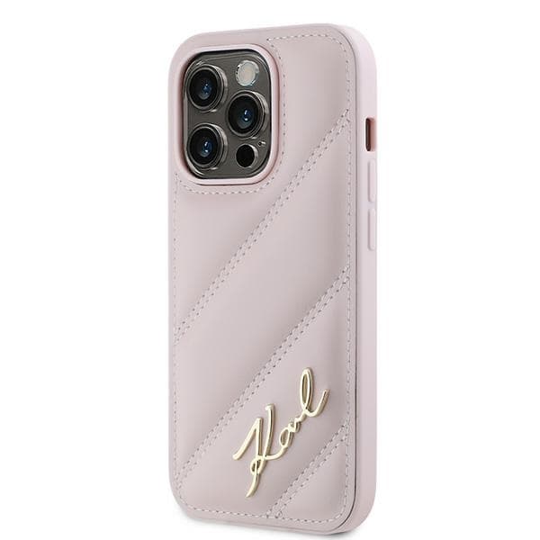 Karl Lagerfeld iPhone 14 Pro Max Skal MagSafe  Quilted Script