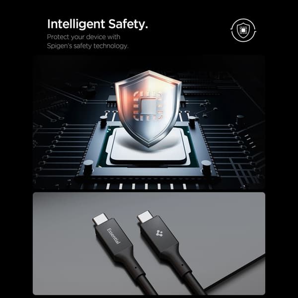 Spigen USB-C til USB-C Kabel Essential 1.2m - Sort
