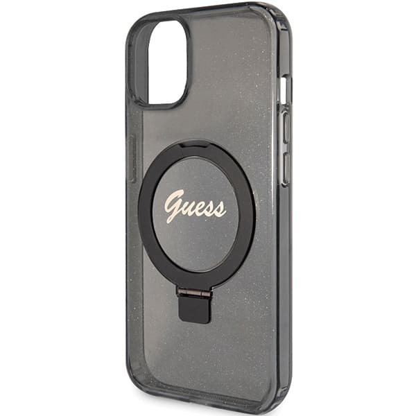 Guess Mobilskal till iPhone 13/14/15 MagSafe Ring Stand Script Glitter