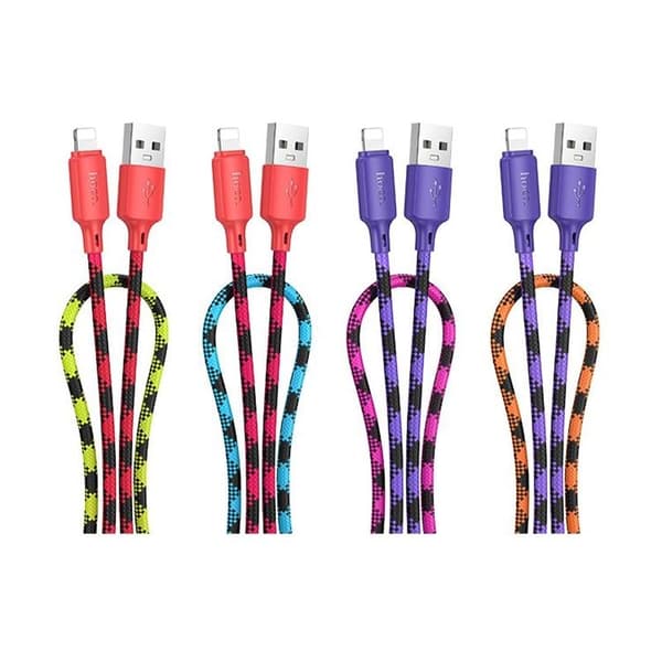 HOCO USB-A til Lightning Kabel 2.4A 1m Nylon X116 - Gradient Rød