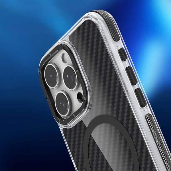 Telefontaske til iPhone 17 Pro Max Magsafe Fiber - Sort