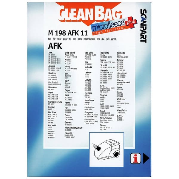 CLEANBAG Microfleece+ vakuumpose AFK/Bestron/etc. 4+1
