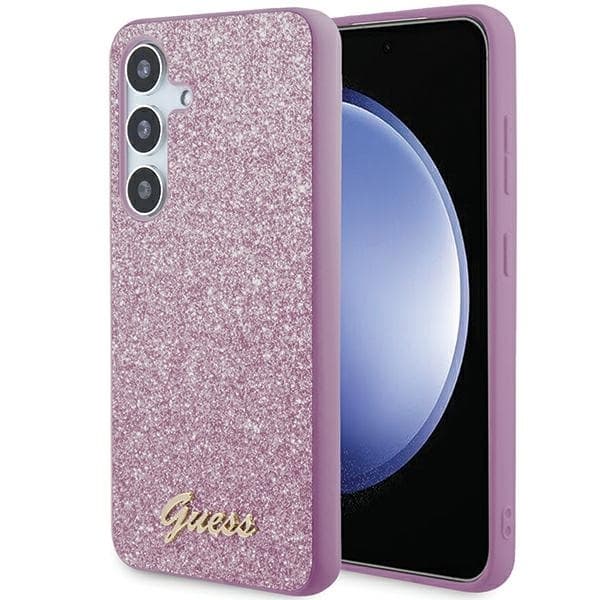 Guess Galaxy S24 Plus Glitter Script - Lilla
