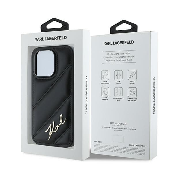 Karl Lagerfeld -matkapuhelinkotelo iPhone 13 Pro Max MagSafe Quilted Script