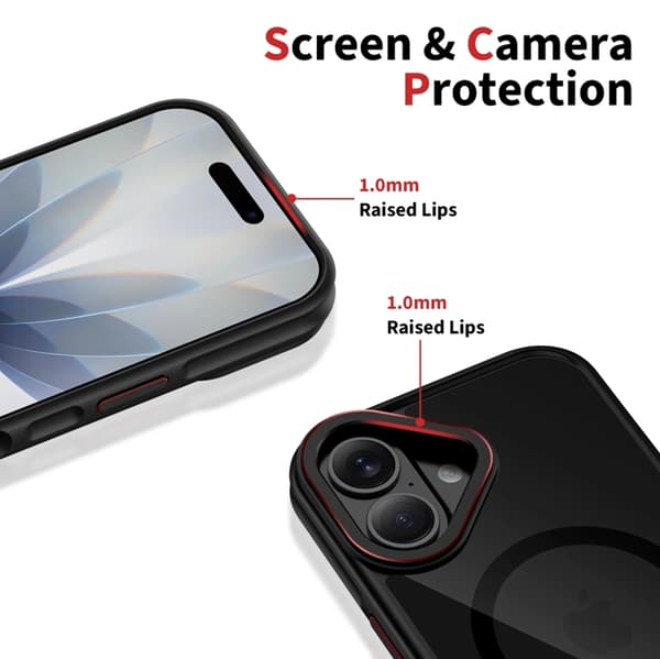 Tech-Protect Telefontaske til iPhone 17 Magsafe Hybrid - Sort/Rød