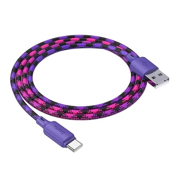 HOCO USB-A til USB-C Kabel 3A 1m Nylon X116 - Gradient Lilla