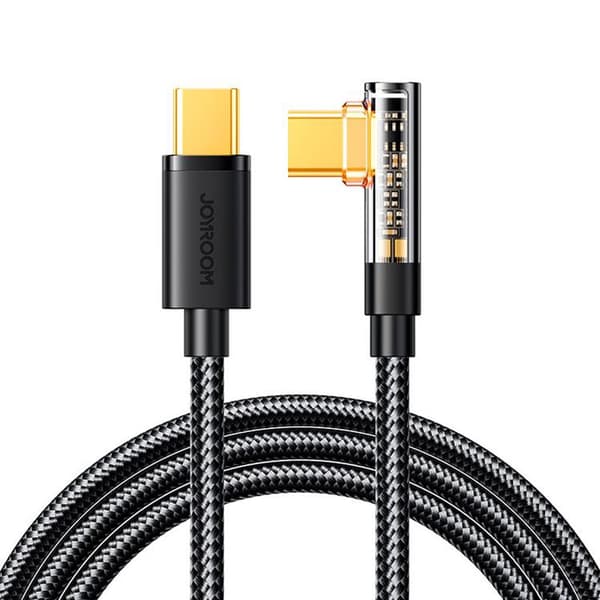 Joyroom Kulmikas USB-C–USB-C-kaapeli 100W 1.2m - Musta