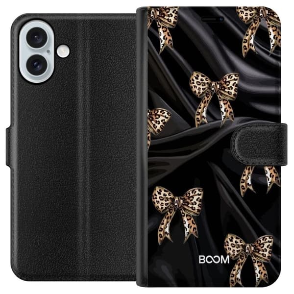 Plånboksfodral till Apple iPhone 16 Plus med Leopard Bow