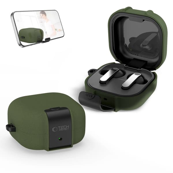 Tech-Protect Cover Til Galaxy Buds 4/4 Pro Slim Hook - Olivengrøn