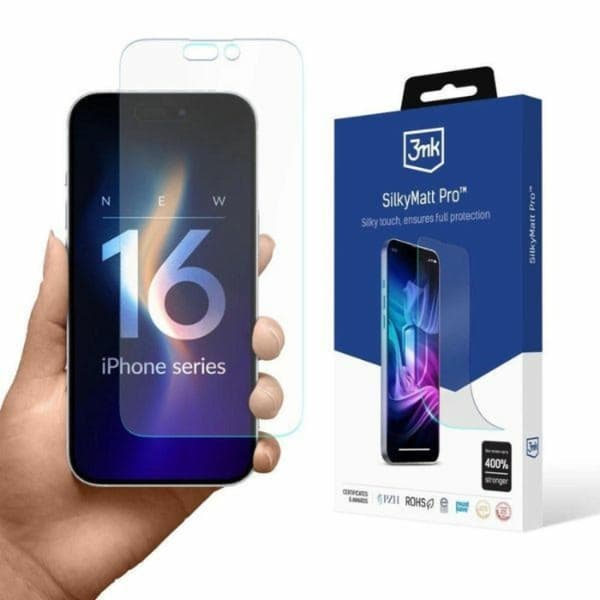 3MK iPhone 16 Pro Max muovikalvo näytönsuoja Silky Matt Pro