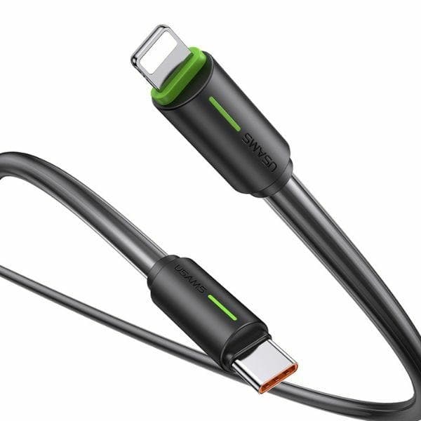 USAMS Kabel USB-C til Lightning 1m 30W YU-serien (US-SJ735) - Sort