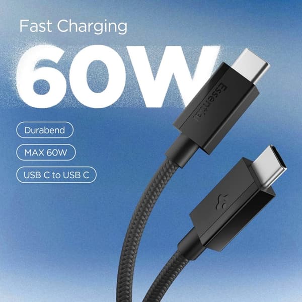 Spigen USB-C til USB-C Kabel EB6015CC Essential 1.5m 60W - Sort
