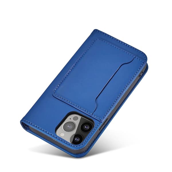 iPhone 13 Pro Max Plånboksfodral Magnet Stand - Blå
