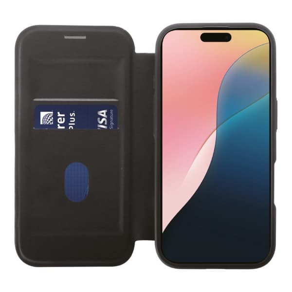 Vivanco Mag Wallet -lompakkokotelo iPhone 16, musta