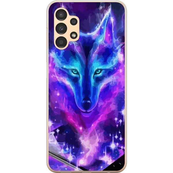 Telefontaske til Samsung Galaxy A13 med Neon Wolf