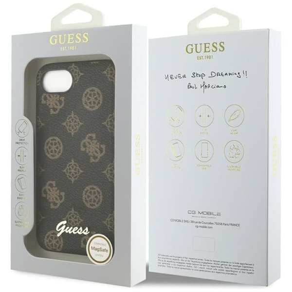 Guess Mobilskal till iPhone 16e MagSafe Peony Script Logo - Svart