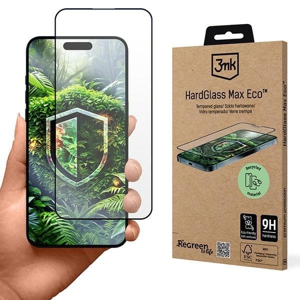 3MK iPhone 15 Plus/16 Plus Karkaistu lasinen näytönsuoja HardGlass Max