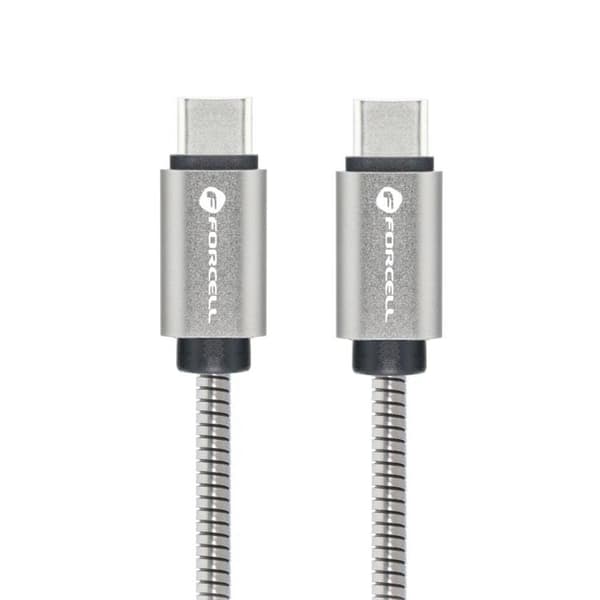 Forcell USB-C til USB-C 100W 5A Kabel 2m PD QC C239 Sølv