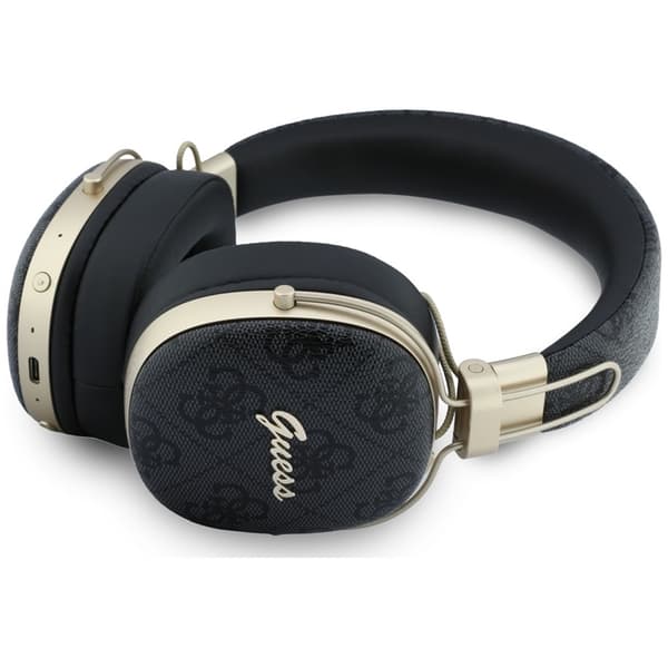 Guess On-Ear Hörlurar Bluetooth ENC Metal 4G Script Logo - Svart