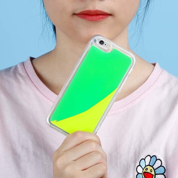 Flydende Neon Sand Taske til iPhone 6/6s - Grøn