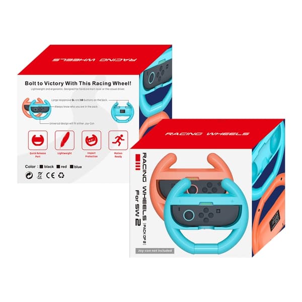 Nintendo Switch 2 Joy-Con Racing Ratt (2-Pack) - Svart