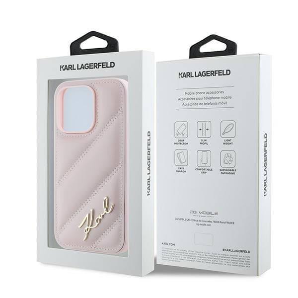 Karl Lagerfeld iPhone 14 Pro Max Skal MagSafe  Quilted Script