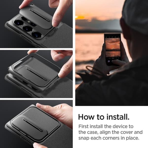 Spigen telefontaske til Galaxy S24 Ultra Optic Armor - Sort