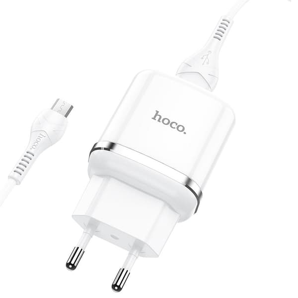 HOCO oplader USB-A 3A Hurtigopladning Micro-USB-kabel 1m hvid