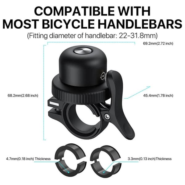 ELAGO MIBELL Anti-Loss Cykelklokke Sort