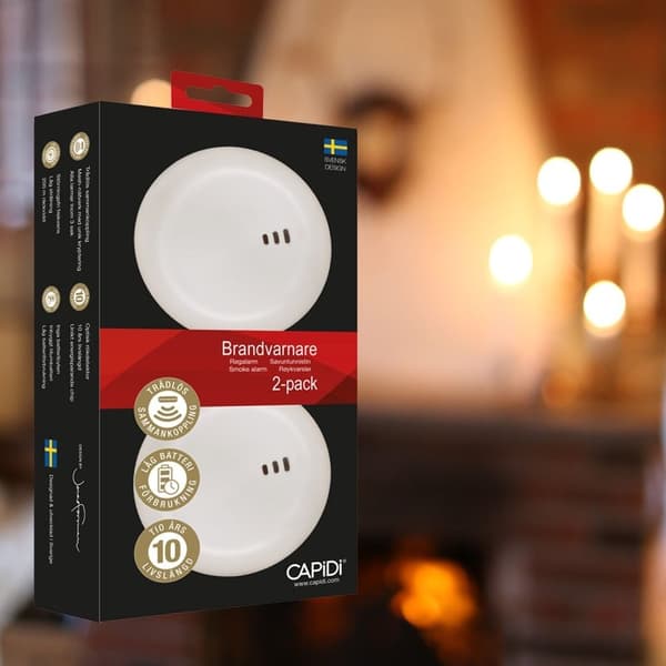 CAPIDI Brandvarnare 2-pack Vit